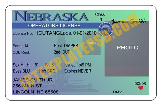 Driver license template for kids